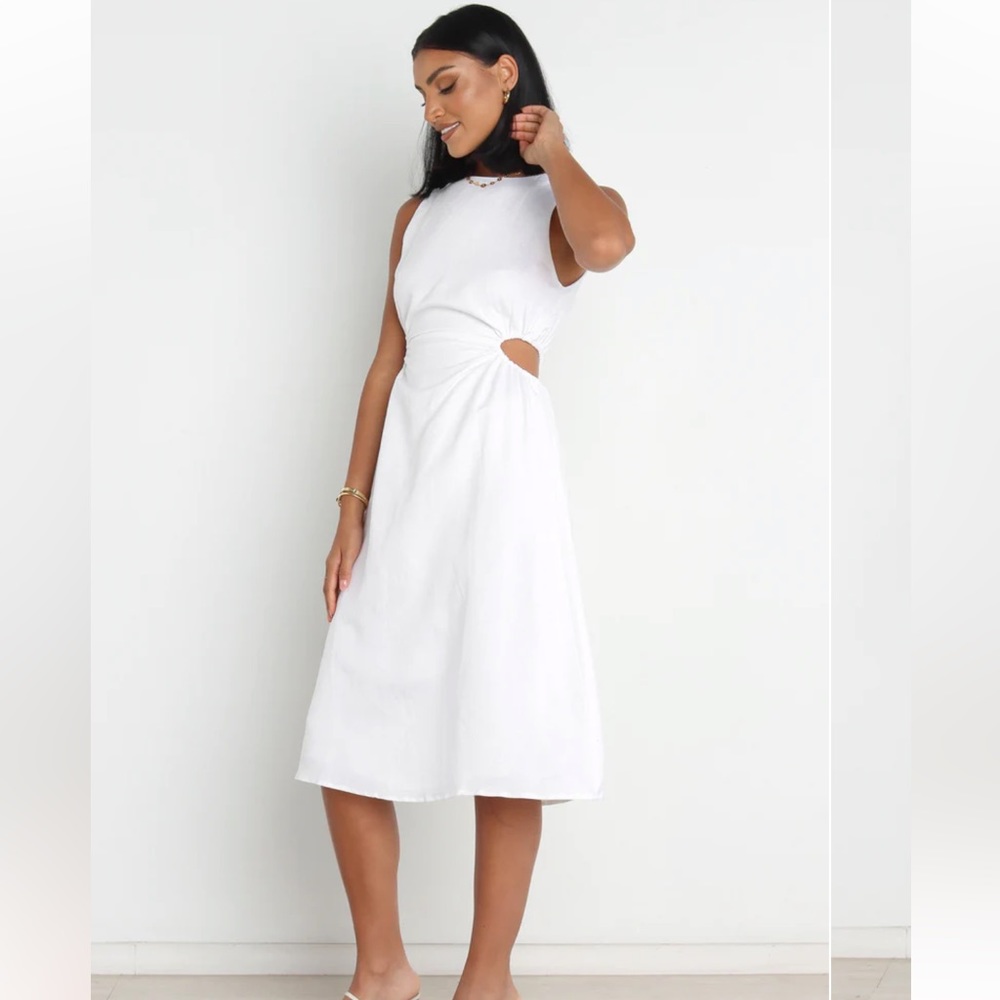 White midi cut out dress